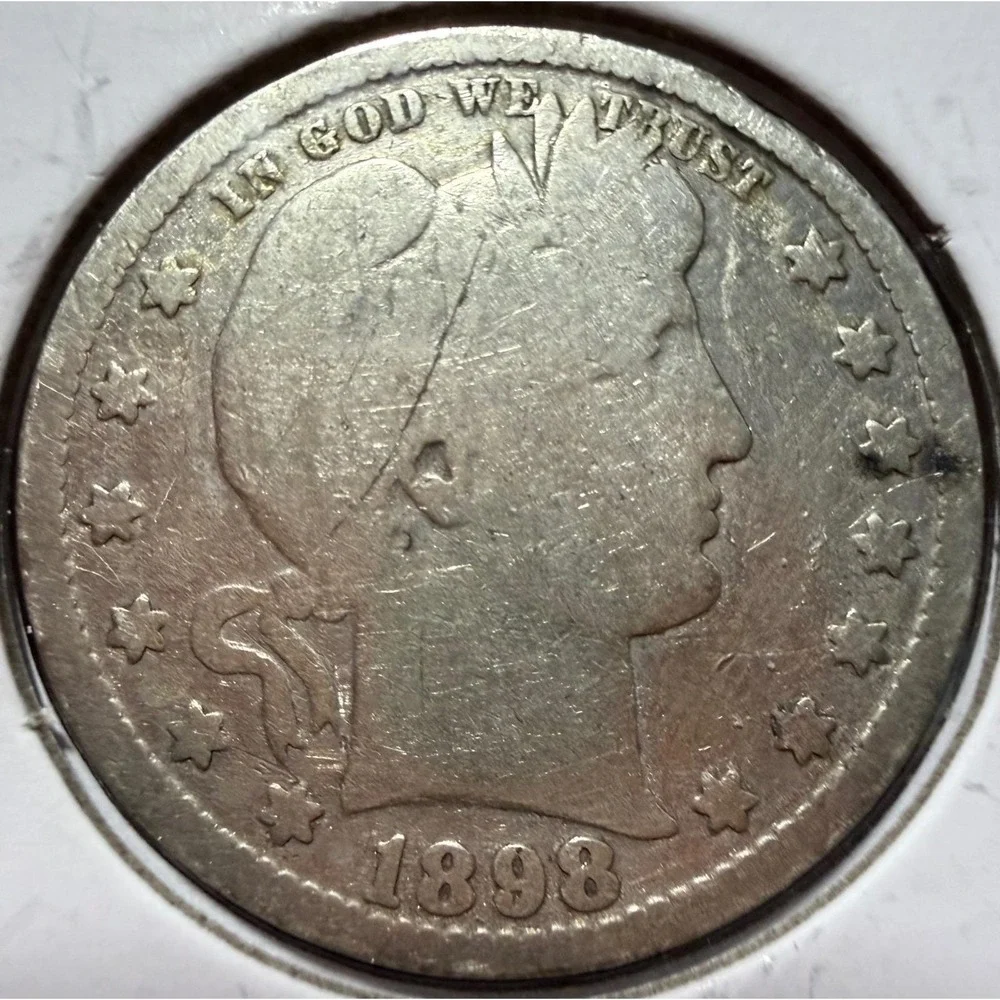 Lot of 3 Barber Quarters 1898 1900 1902 US Silver Coinage 90% Silver Estate Find